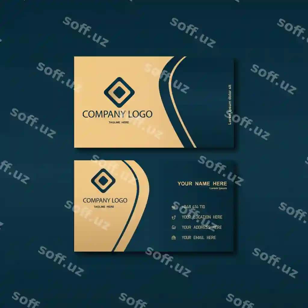 Hashamatli oltin folga vizitka shablonining dizayni | Luxurious gold foil business card template design