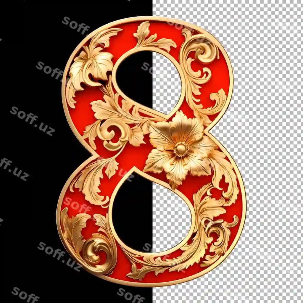 Qizil eski alfavit sakkiz | Red vintage alphabet 8