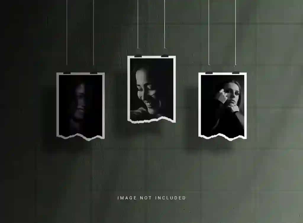 Osilgan foto ramka maketi | Hanging photo frame mockup