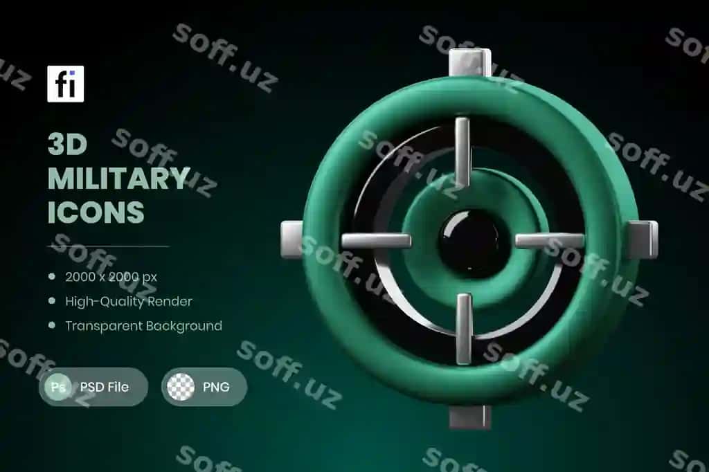 3d illustratsiya askariy maqsad crosshair | 3d illustration military target crosshair