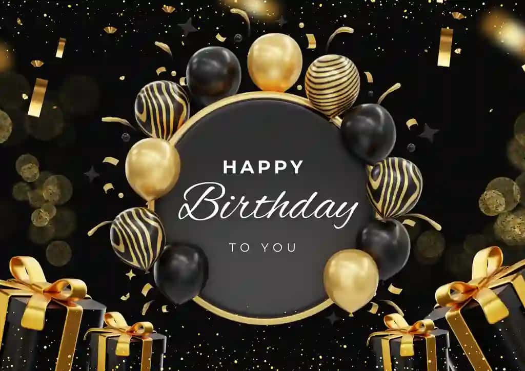 Tug'ilgan kuningiz bilan oqlangan oltin sharni bezash instagram post 1 | Elegant gold balloon decoration happy birthday instagram post 1