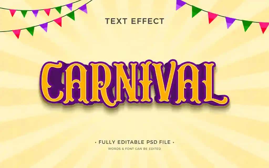 Karnaval matn effekti | Carnival text effect