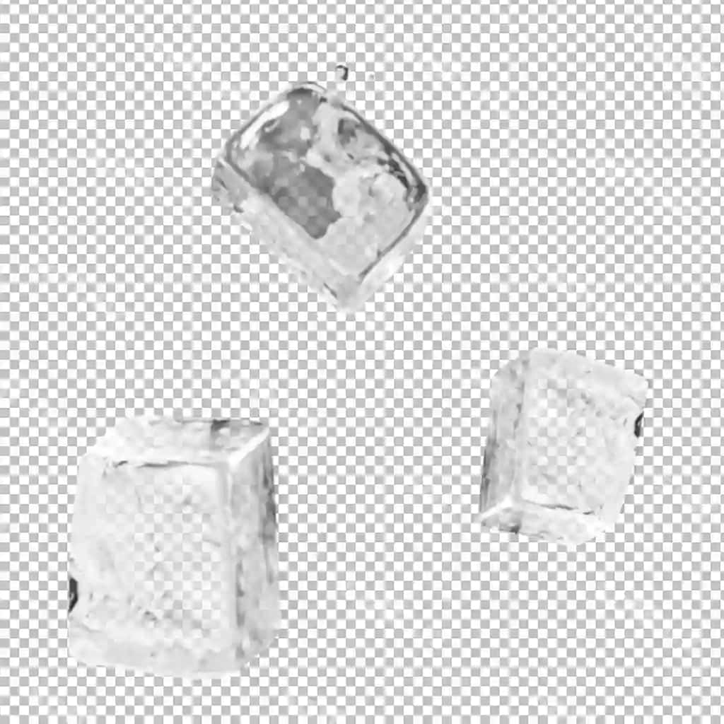 Psd premium buzlar shaffof fonda 3d render | Psd premium ice cubes transparent background 3d rendering
