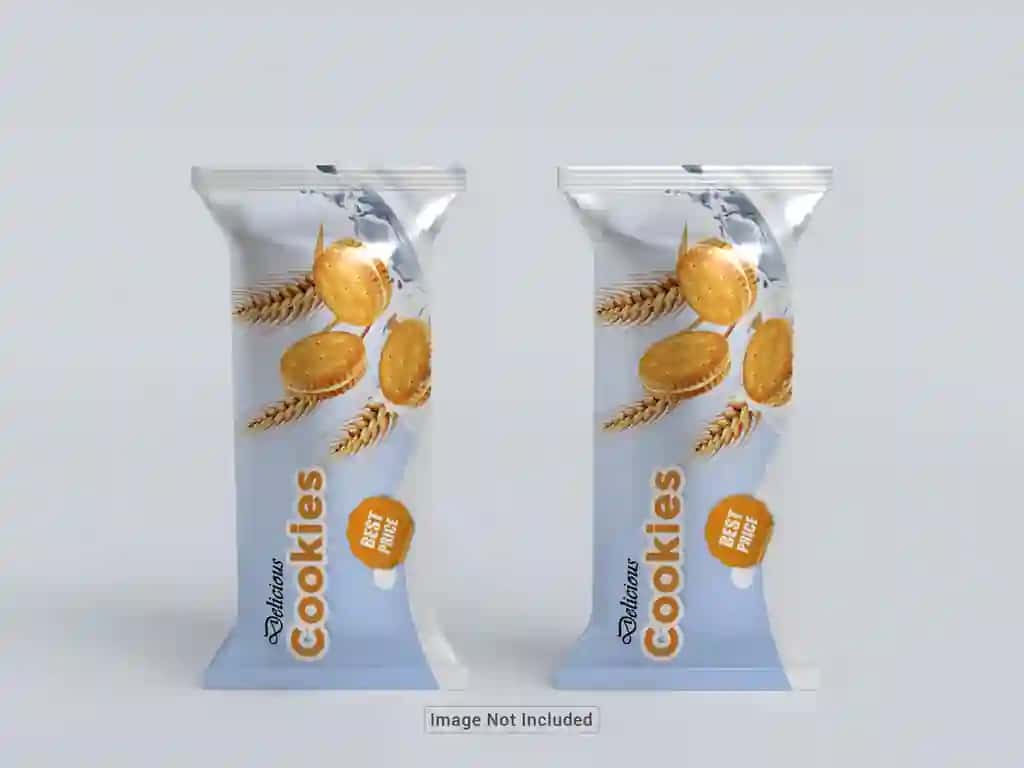 Psd yaltiroq pechene qadoqlash maketi | Psd glossy biscuit packaging mockup