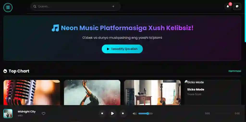 Neon Music player sayt