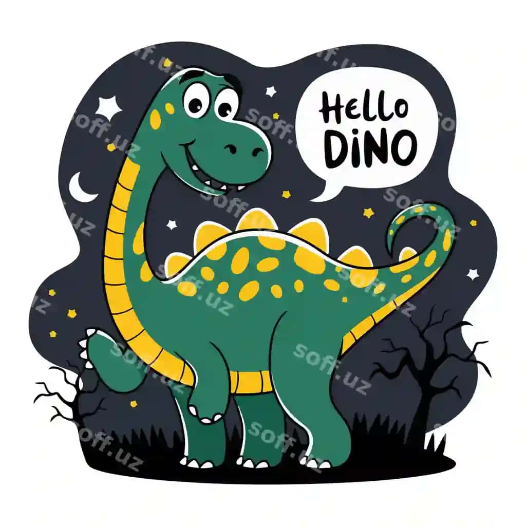 Yoqimli dinosavrlang maskot vektori | Cute dinosaur mascot vector