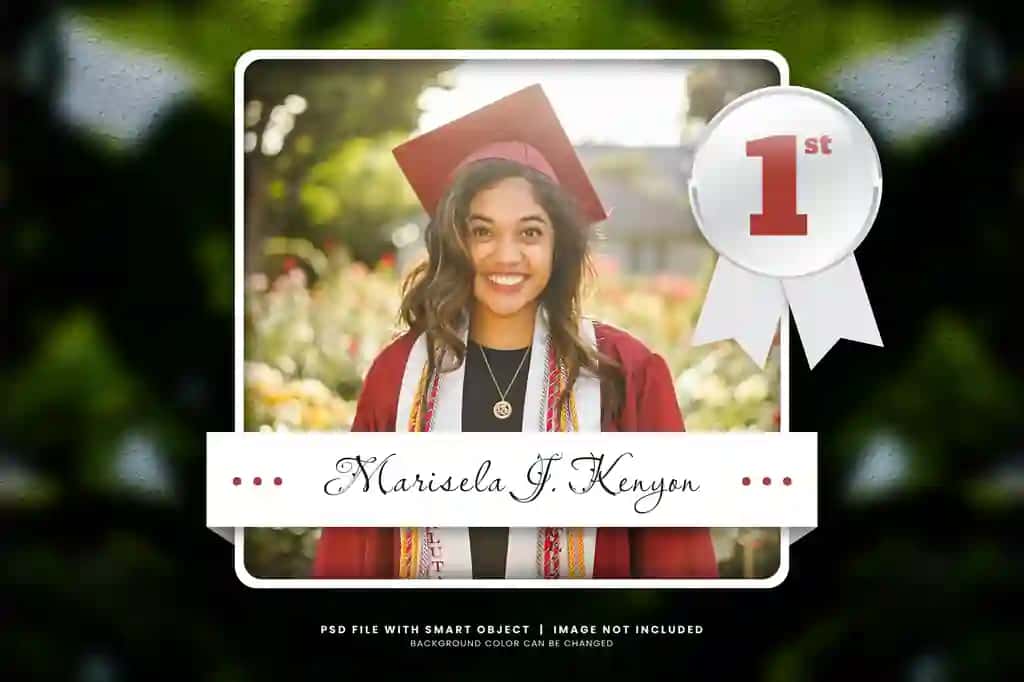 Bitiruv foto maketi shablon dizayni | Graduation photo mockup template design