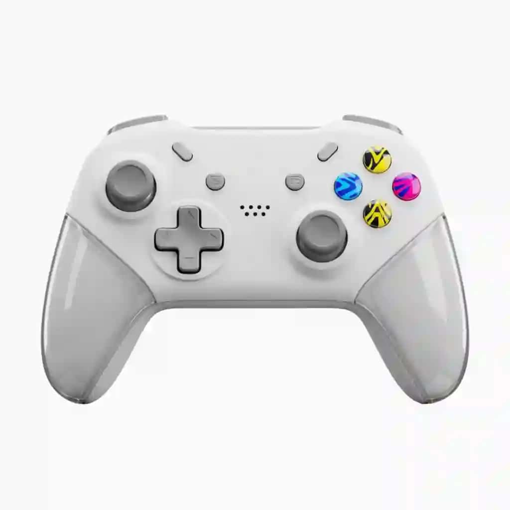 Oq simsiz o'yin boshqaruvchisi oq izolyatsiyalangan | White wireless gaming controller isolated white