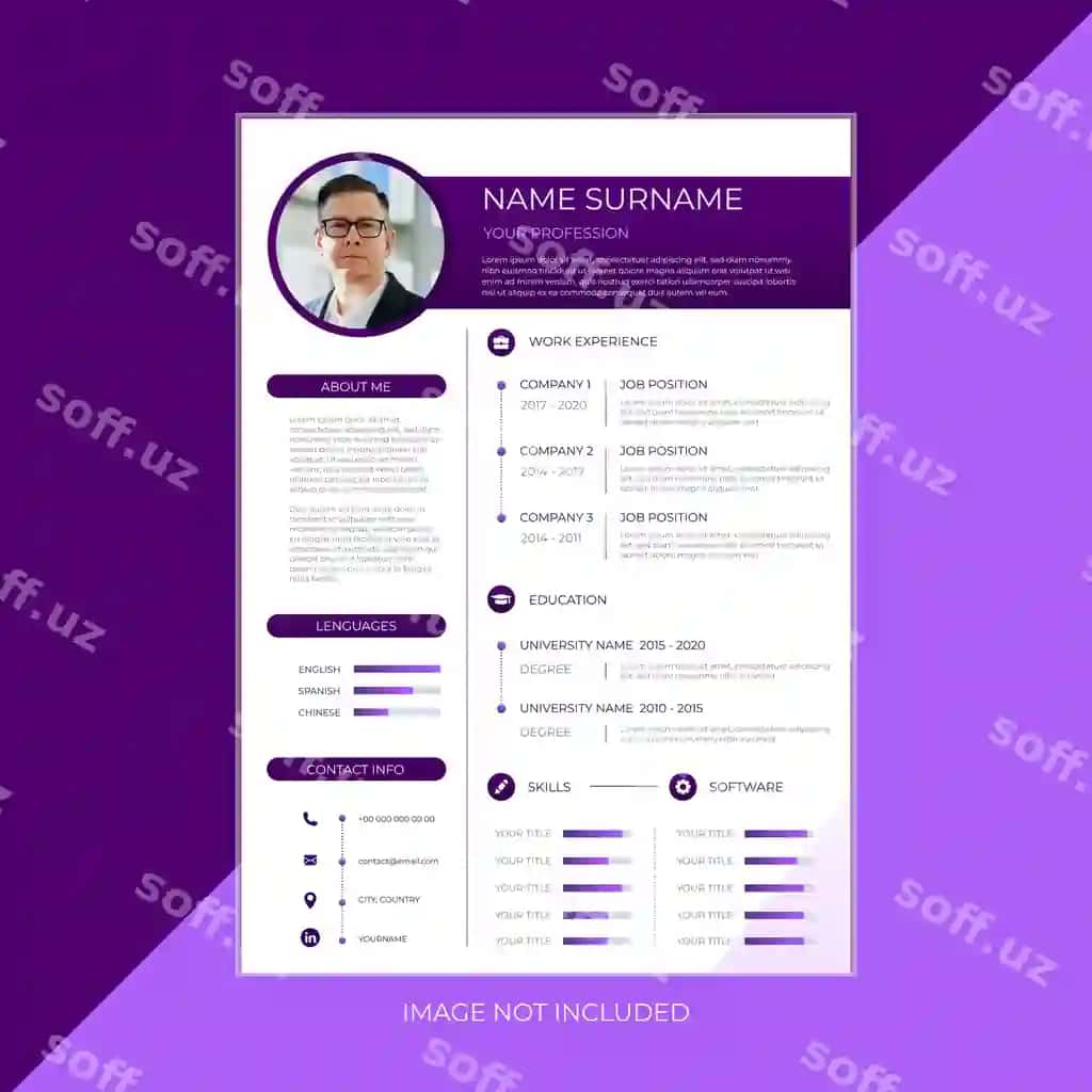 Zamonaviy rezyume shabloni cv muqova xati | Modern resume template cv cover letter