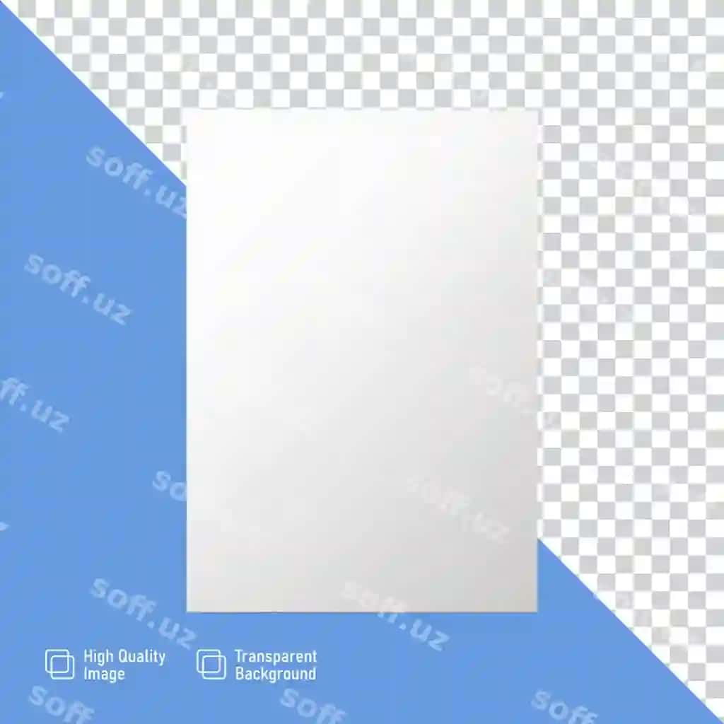 Oq papka orqali ochiq shaffof fonda | White paper isolated transparent background