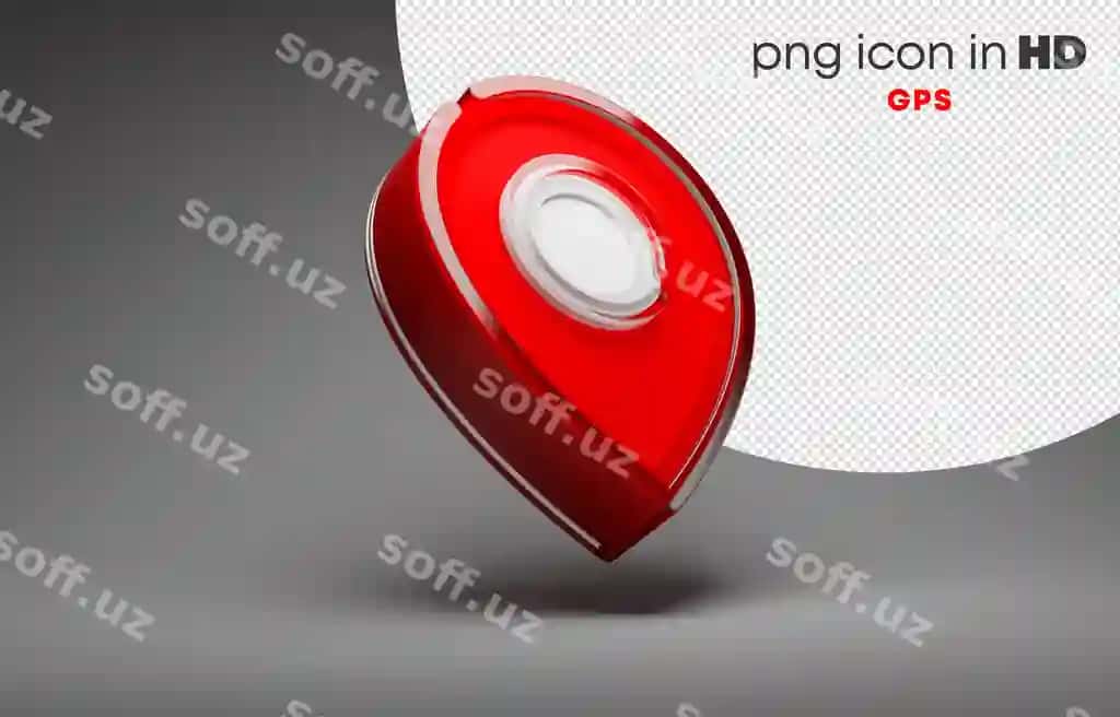 3d ikon shaffof orqa fonda GPS o'ng yuqorida | 3d icon with transparent background gps right up
