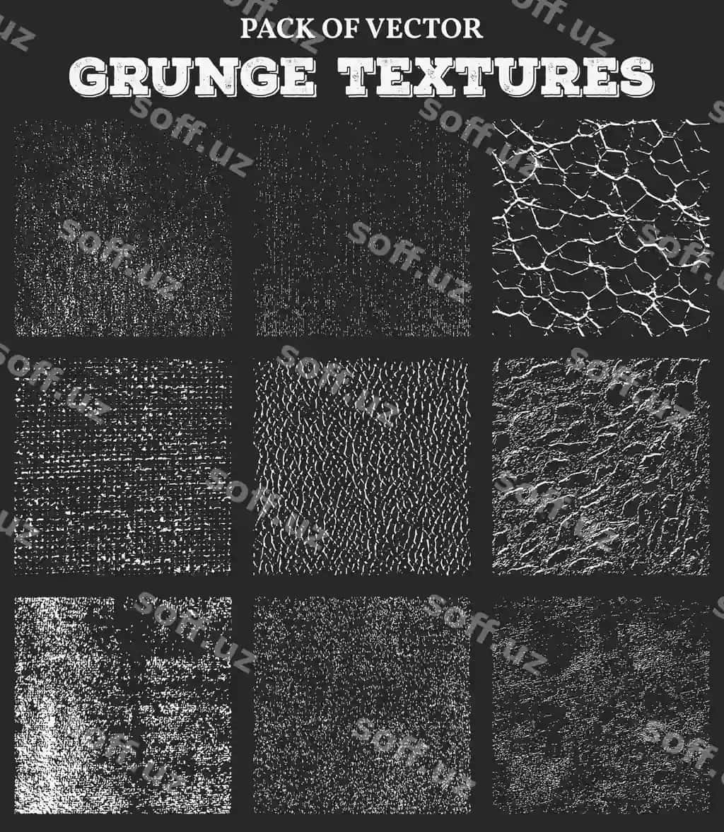 Bej rangli grunge rangidagi buzilgan teksturali vektor to'plami | Beige grunge distressed texture vector collection set