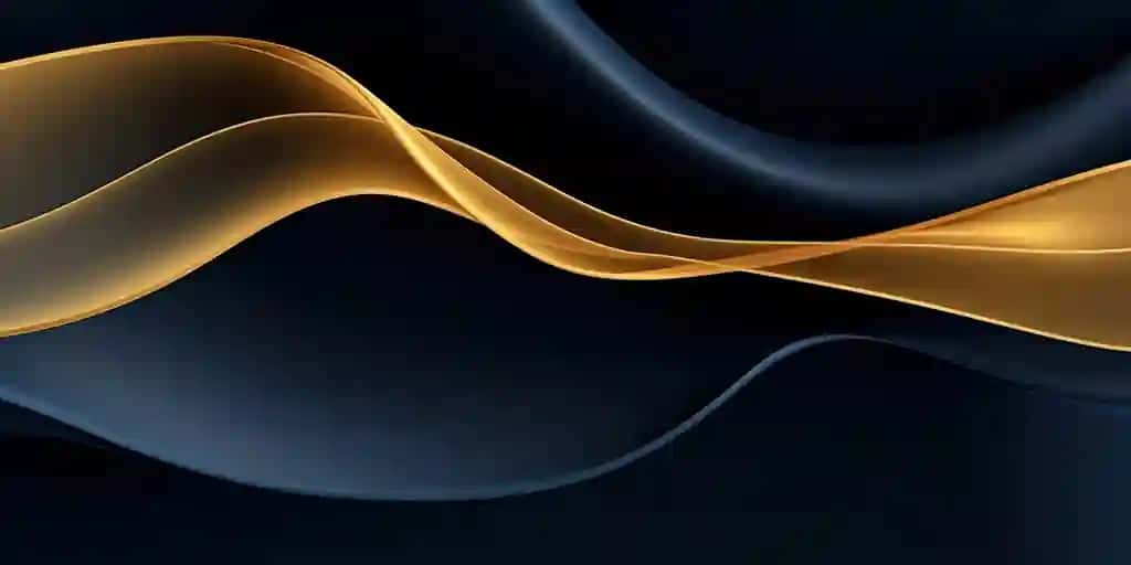 Oltin to'lqinli chiziqlar fon rasmi bilan qora rang | Black with gold wave lines wallpaper background