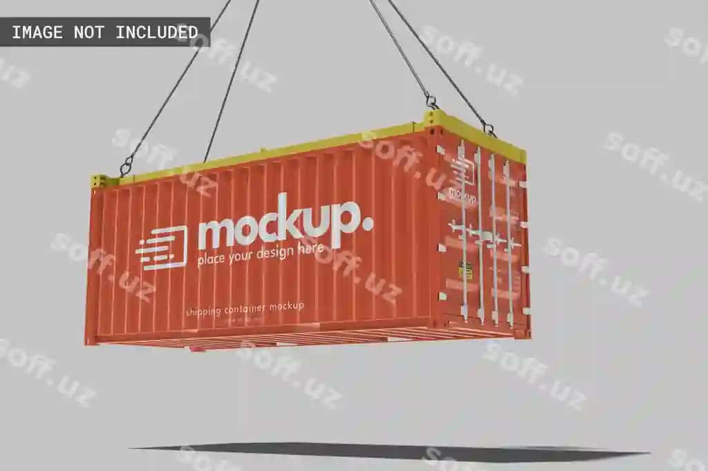 Suziluvchi joʻya konteyneri namunasi | Floating shipping container mockup