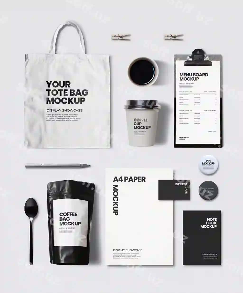 Kofe ish yuritish buyumlari maketi | Coffee stationery mockup
