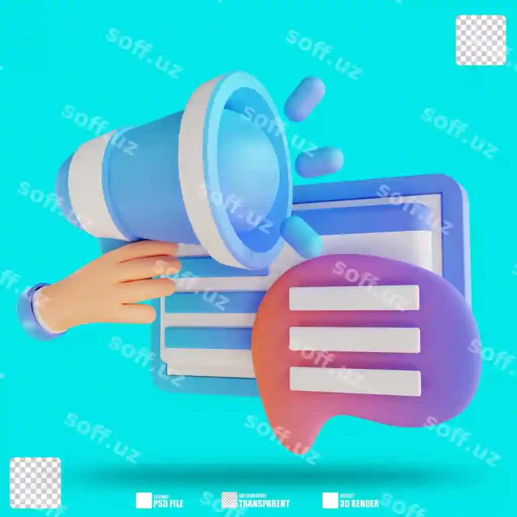 3d illustratsiya qo'l chat promotsiya 3 | 3d illustration hand chat promotion 3