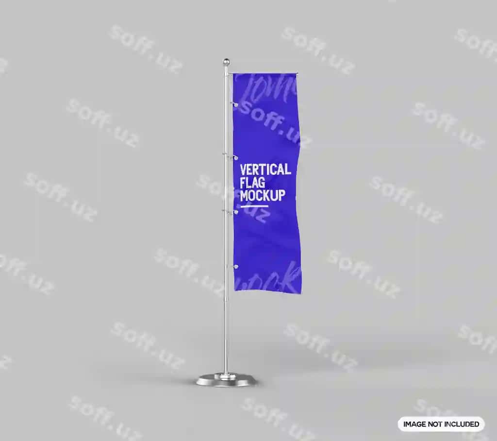 Vertikal bayrogʻi mockup | Vertical flag mockup 2