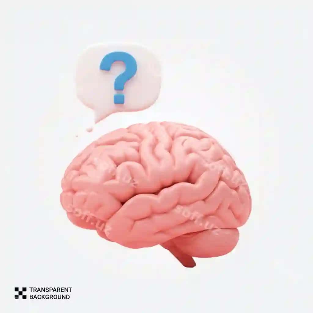 So'roq belgisi bo'lgan miya | Brain with question mark