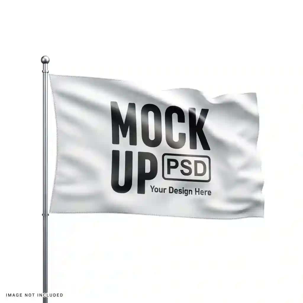 Oq hilpiragan bayroq maketi brending reklamasi | White waving flag mockup branding promotion