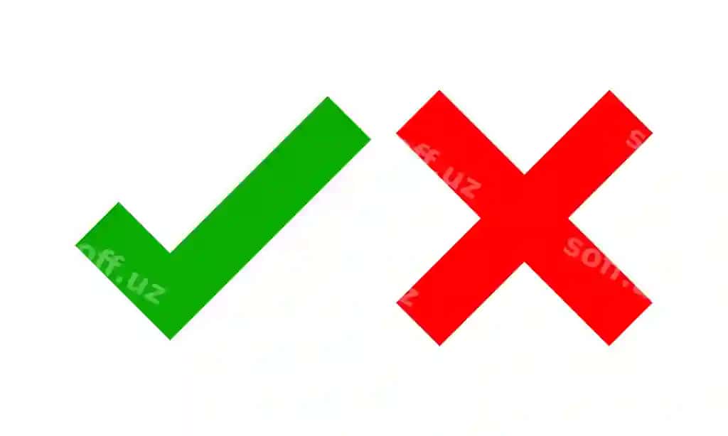 Ha yo'q tekshirish belgilari vektor illustratsiyasi | Yes no check marks vector illustration