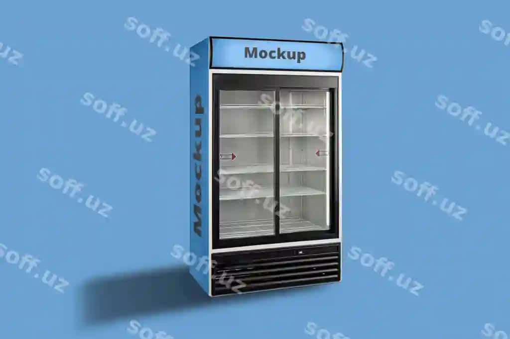 Realisitc muzlatgich maketi | Realisitc freezer mockup