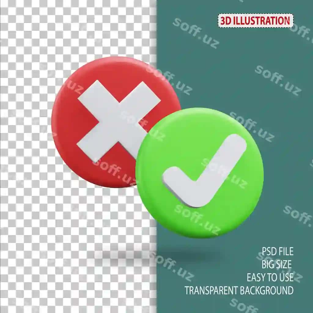 Tasdiqlangan rad etilgan tasdiqlangan rad etilgan 3d ikon illustratsiyasi shaffof bilan | Approved rejected approved rejected 3d icon illustration with transparent