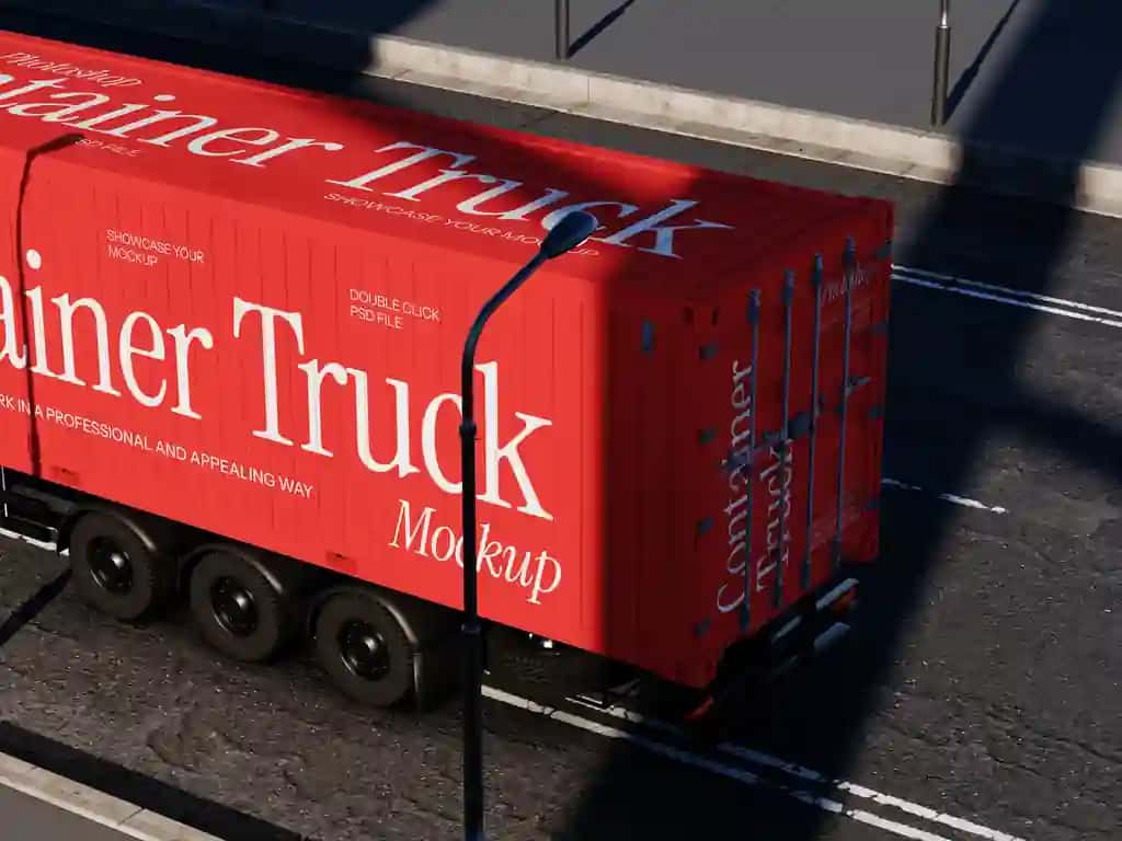 Konteyner yuk mashinasi maketi | Container truck mockup
