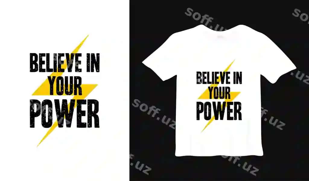 Ijoba qiling sizning kuchingiz motivatsion futbolka dizayni zamonaviy kiyimlar iqtiboslari | Believe your power motivational t shirt design modern apparel quotes