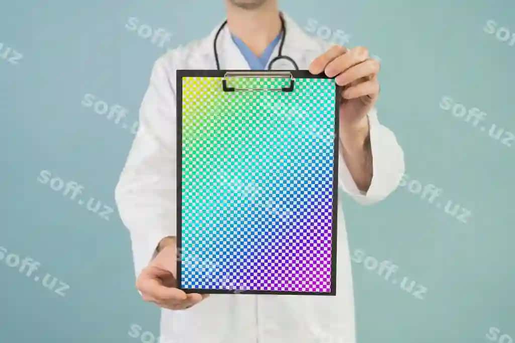 Soxta buferni ushlab turgan tibbiyot xodimi | Health worker holding mock up clipboard