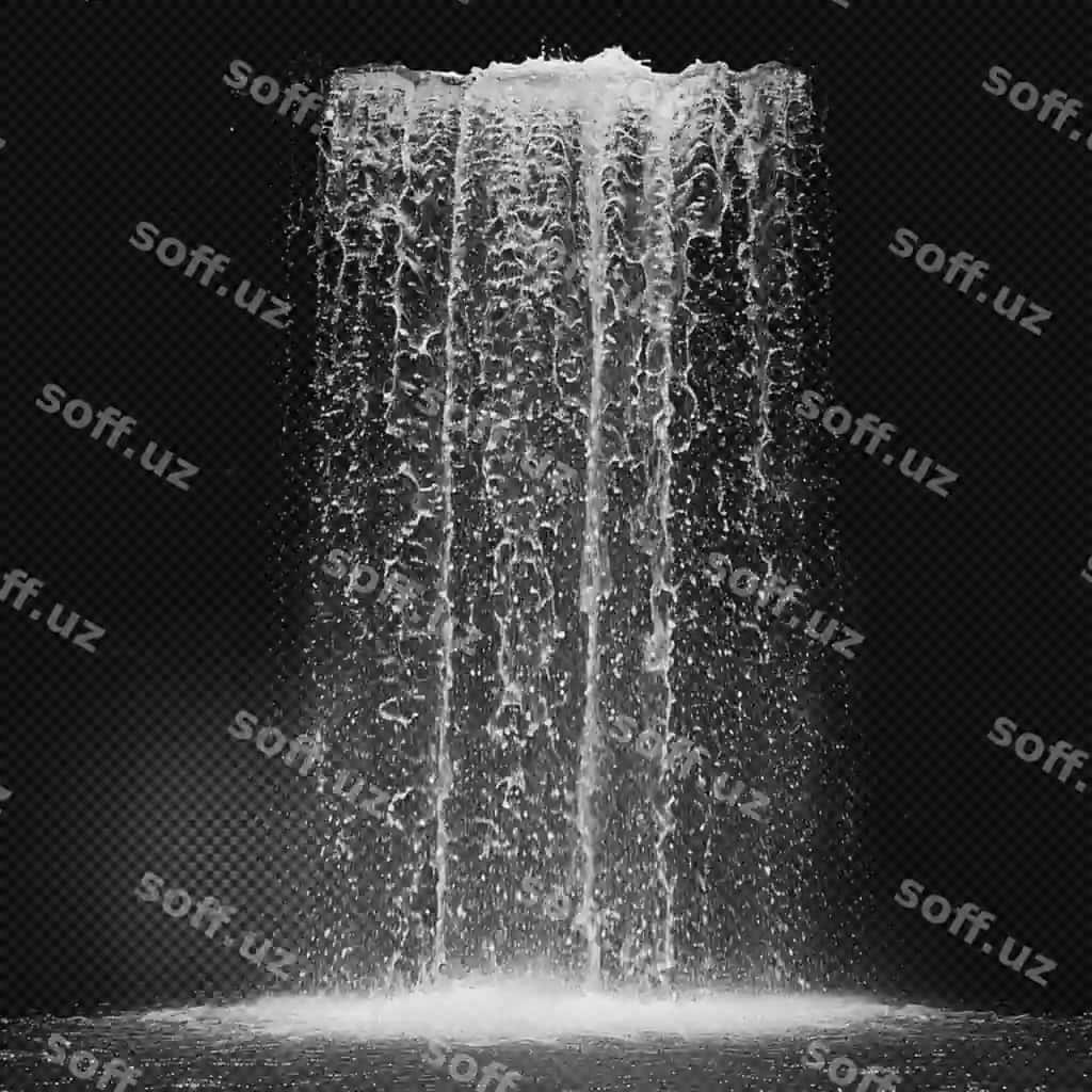 Suv tushishi chonglak ta'siri shaffof fonda | Water fall fountain effect transparent background