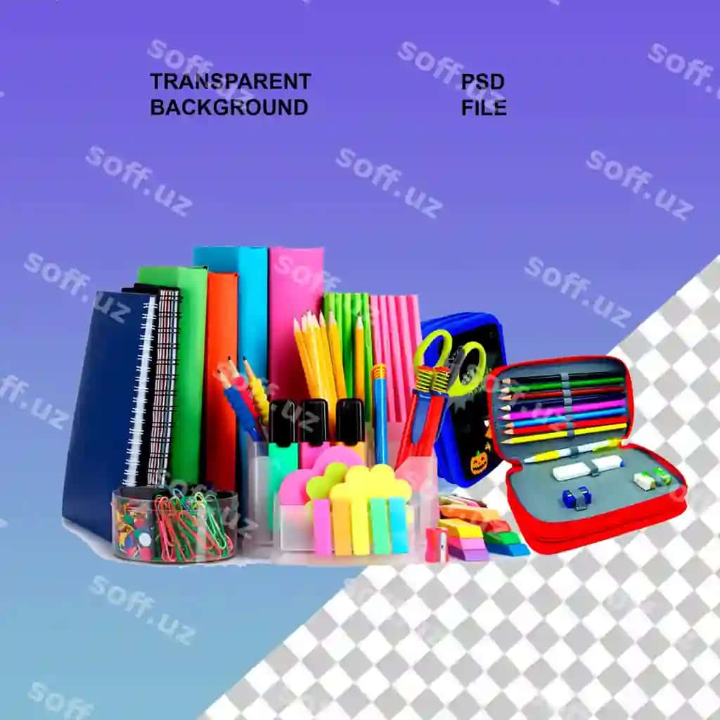 Qozondoshlik asboblari png shaffof ajraltirilgan orqa fonda | Stationary items png with transparent isolated background 2