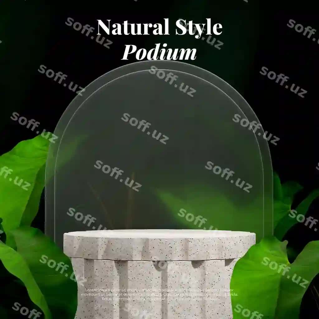 3d render namuna shabloni terrazzo kvadrat podium mat bilan | 3d rendering mockup template terrazzo podium square with frosted