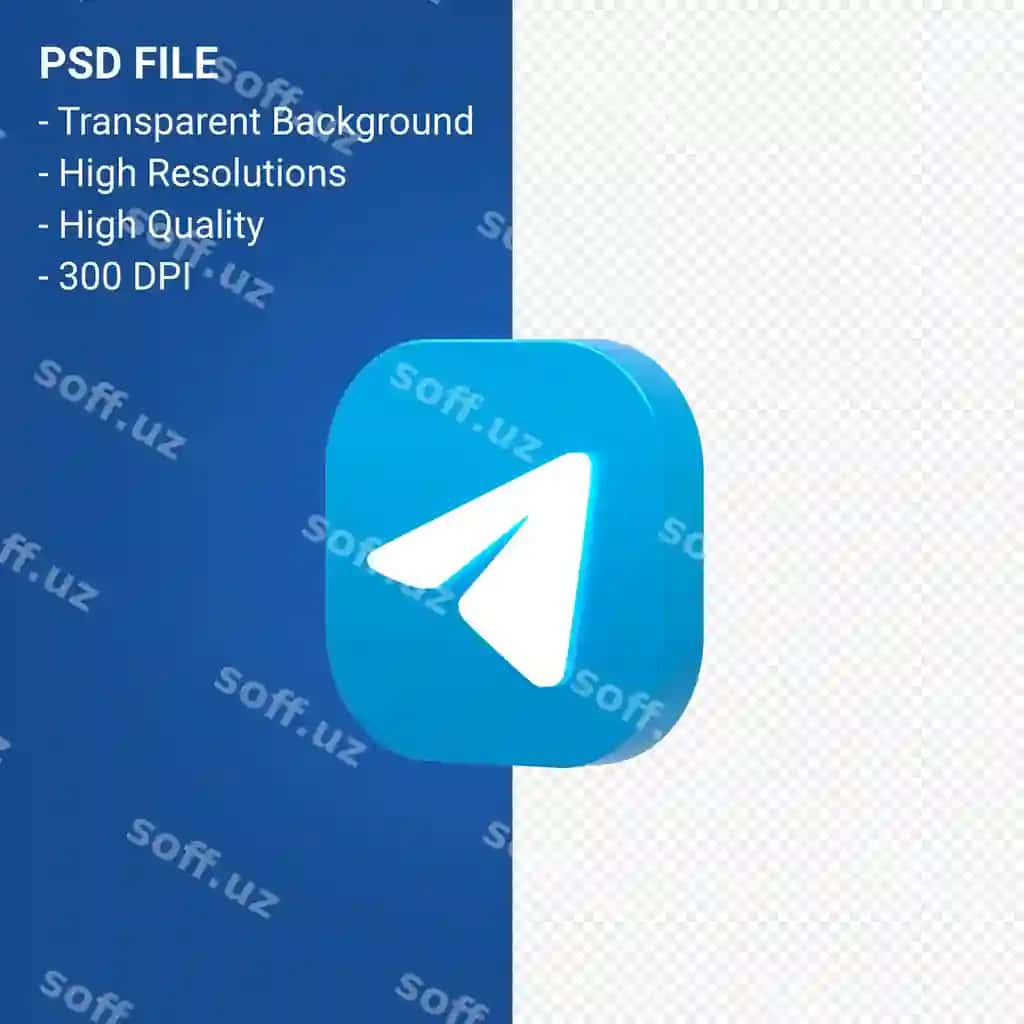 Telegram logotipi uch oʻlchovli ikonka renderingi ajraltirilgan | Telegram logo 3d icon rendering isolated
