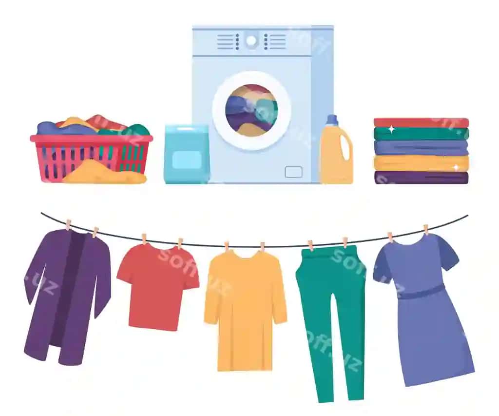 Turli bosqichlar yuvish jarayoni kiyimlar yuvish kirillagan kiyimlar yuvish | Different stages washing process washing clothes dirty linen washing