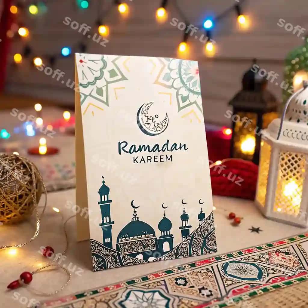 Ramazon kareem tabrik kartasi | Ramadan kareem greeting card