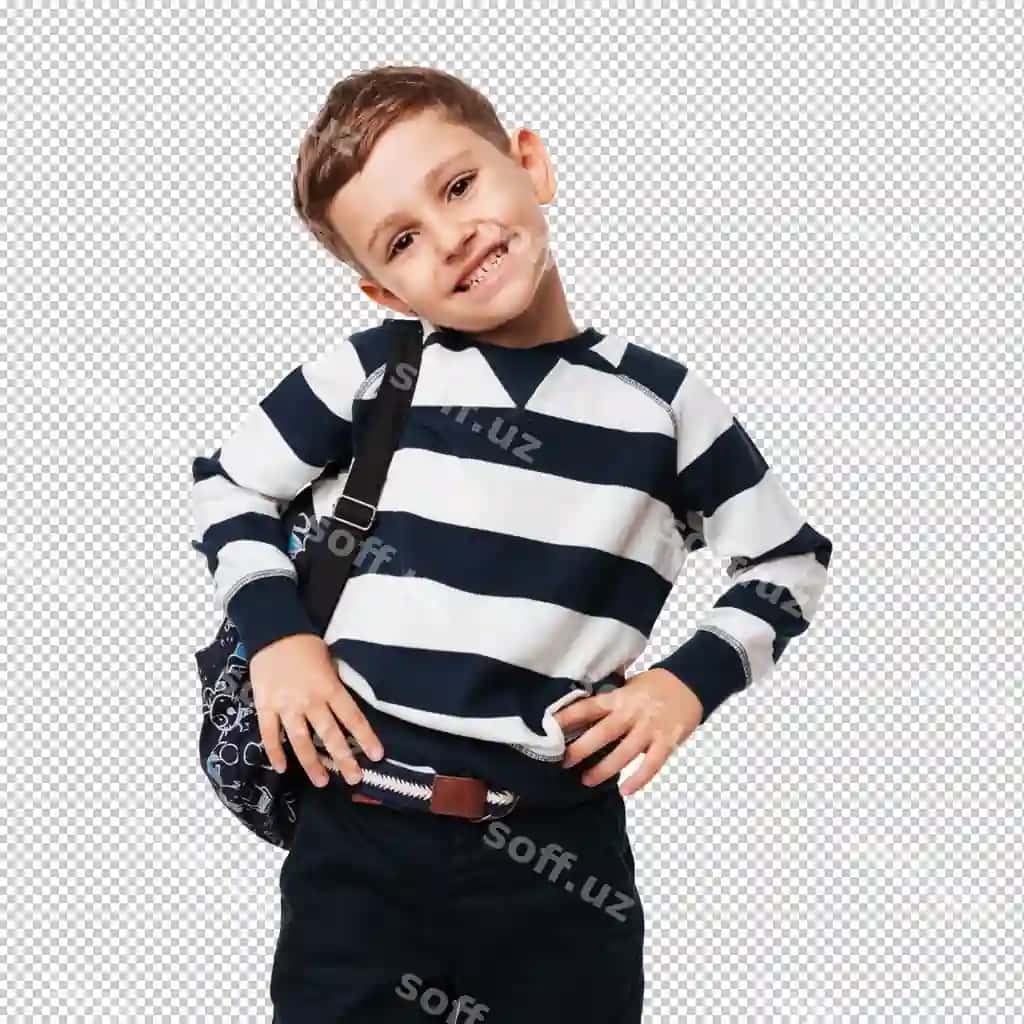 Portret baxtli chiroyli kichik bola sumkachasi bilan | Portrait happy cute little kid with backpack