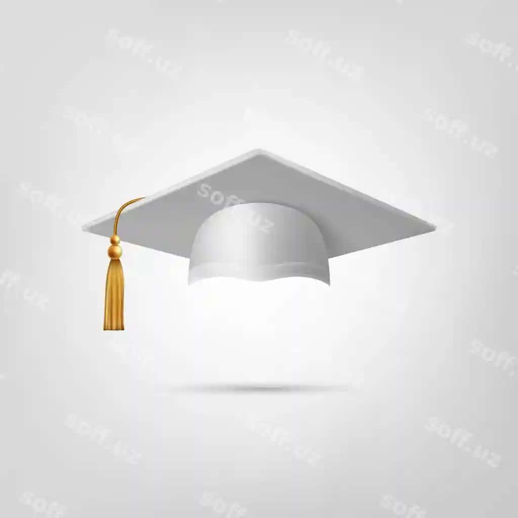Vektor 3D realistik oq bitiruvchi kollej o'rta maktab universitet | Vector 3d realistic white graduate college high school university