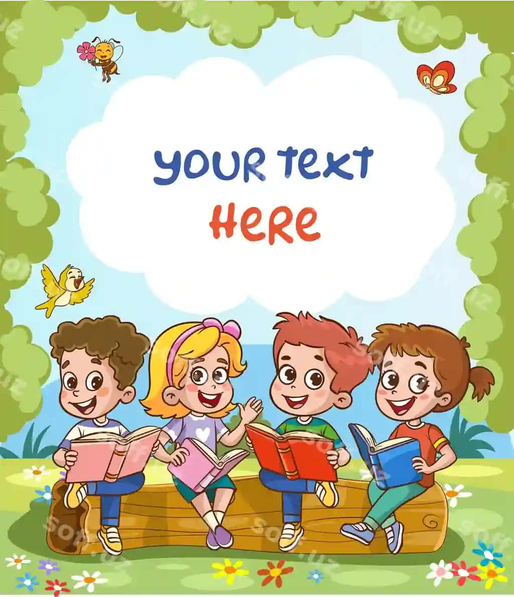Baxtli bolalar birgalikda kitob o'qish vektorini o'qiydilar | Happy kids read book study together vector