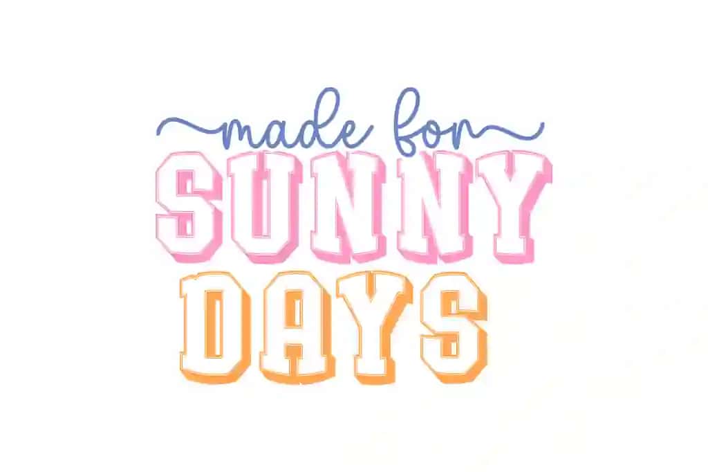 Made quyoshli kunlar retro yozgi varsity tipografiya futbolka dizayni | Made sunny days retro summer varsity typography t shirt design