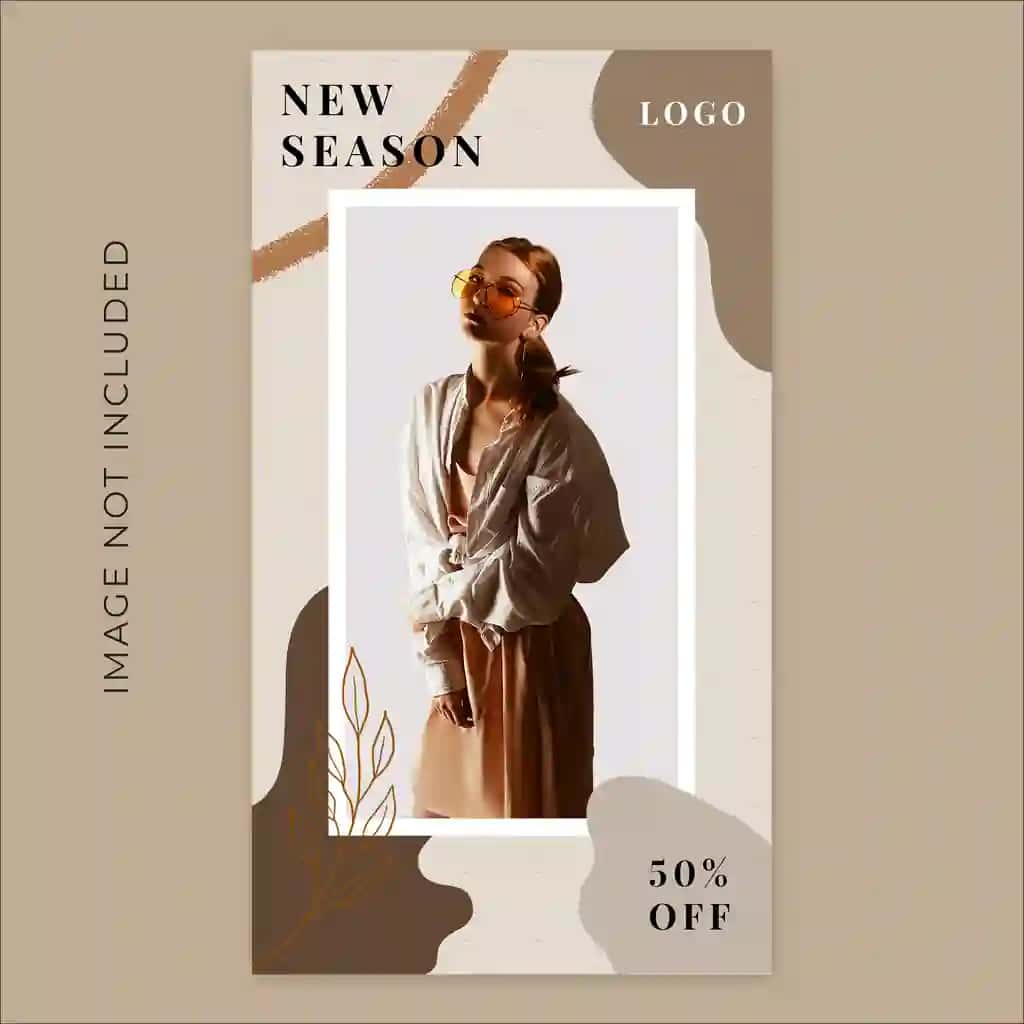 Yangi mavsum moda kolleksiyasi suyuq instagram hikoyalari banner shablonlari | New season fashion collection liquid instagram stories banner template