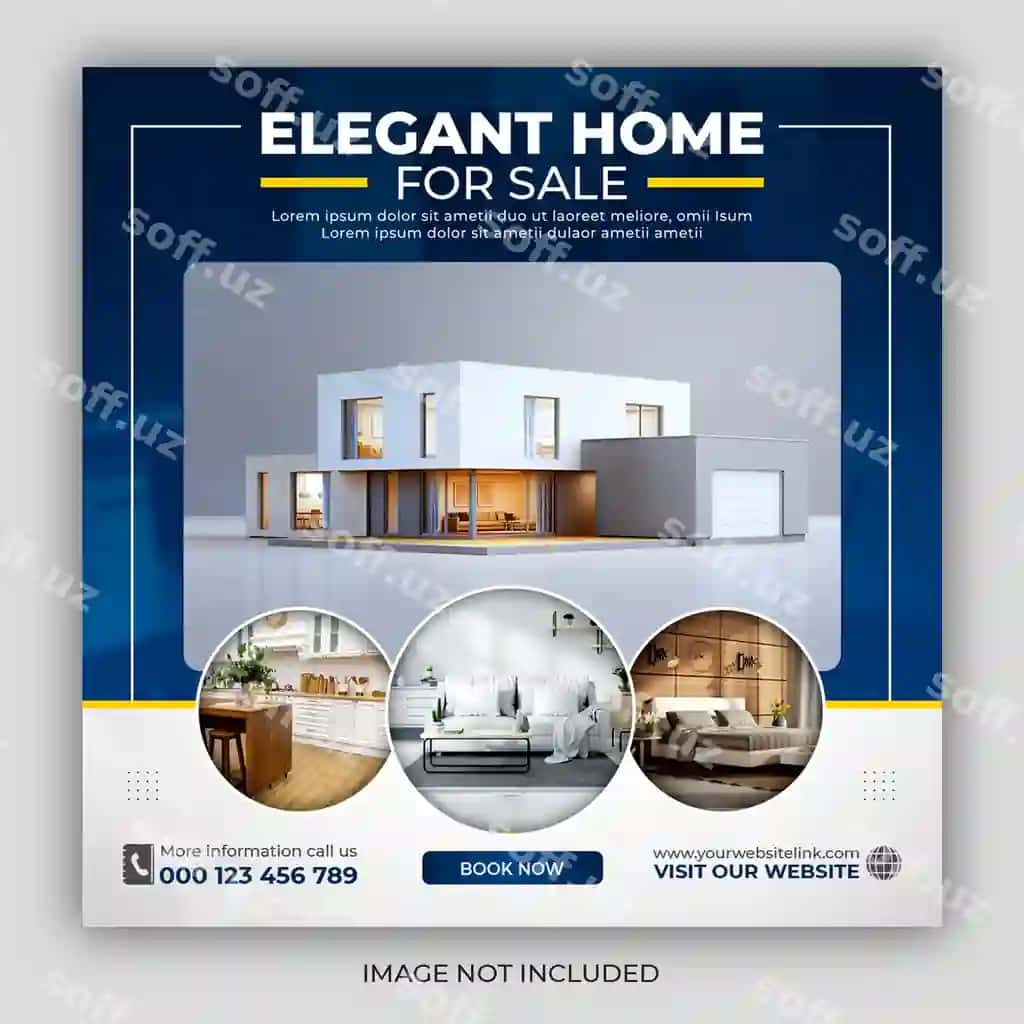 Uy binosi va hosilat Instagram posti uchun kvadrat veb banner shabloni | Real estate house property instagram post square web banner template