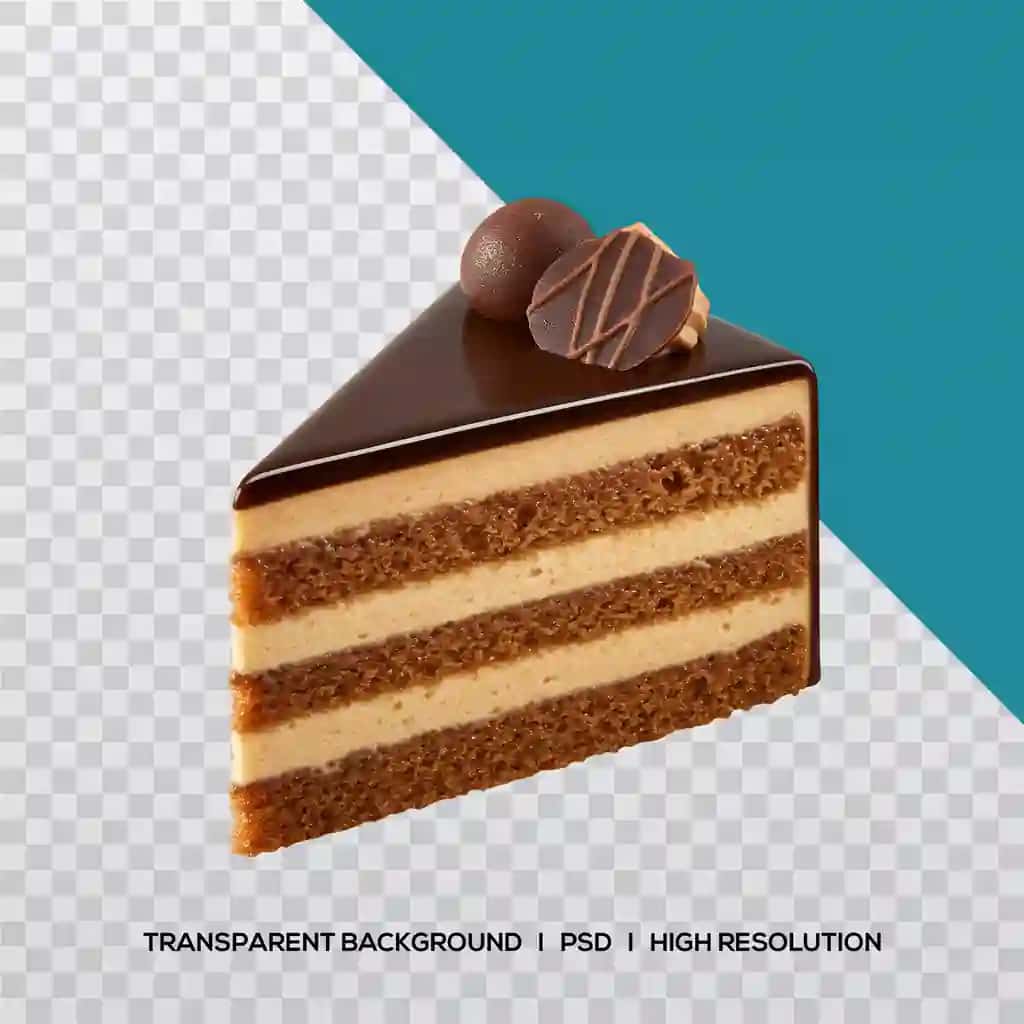 Bezatish bilan shokoladli tort bo'lagi | Chocolate cake slice with decorations