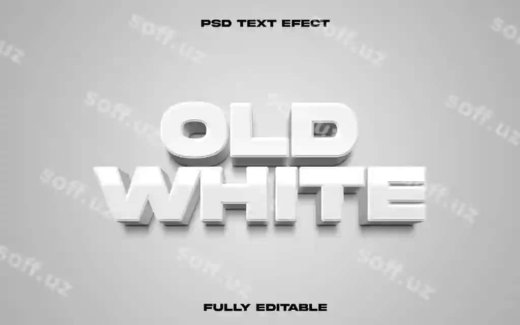 Eski oq 3d matn effekti | Old white 3d text effect 2