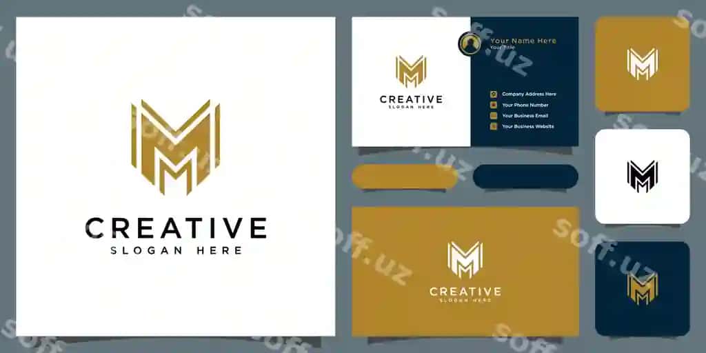 Bosh harflar m harfi mavhum logo vektor dizayni | Initials letter m abstract logo vector design