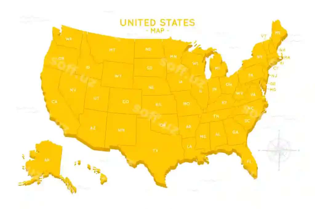 Amerika Qo'shma Shtatlari xaritasi tushunchasi tasviri | United states map concept illustration