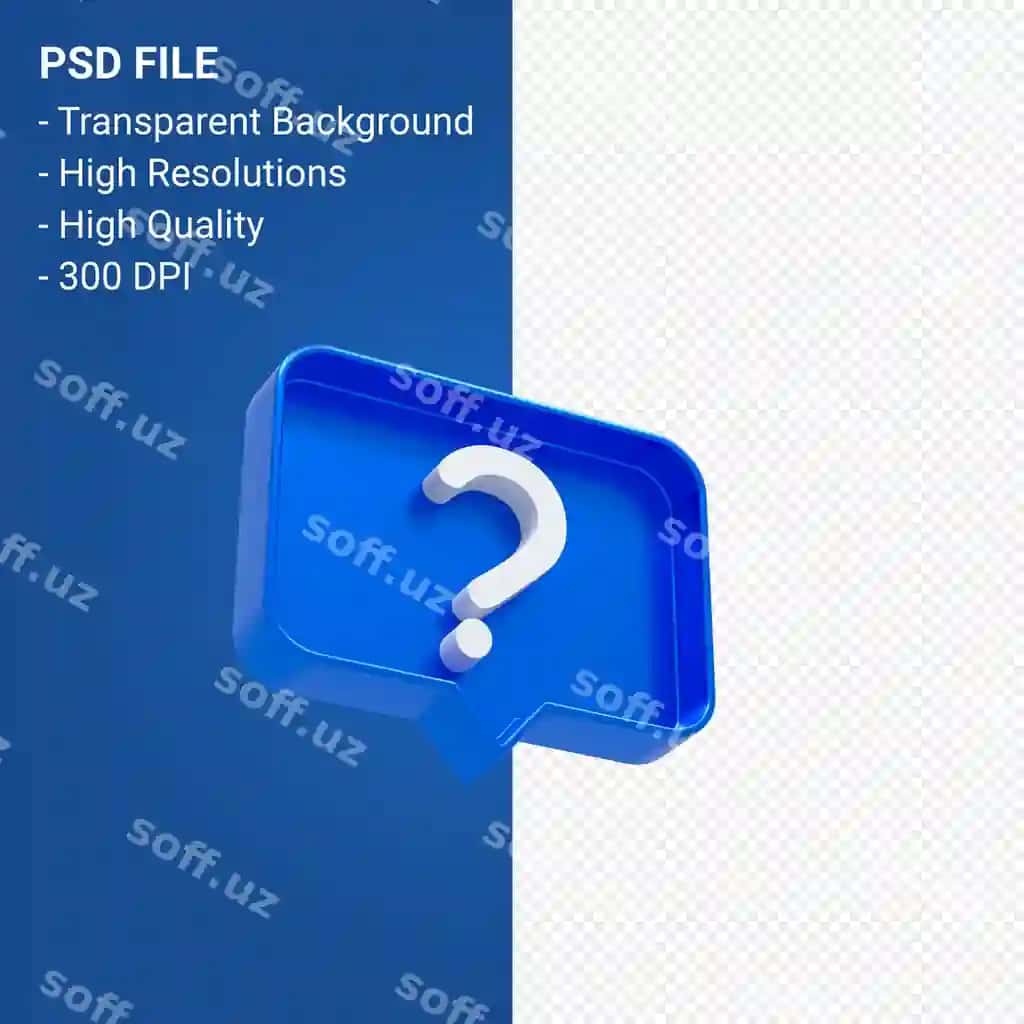 Savol belgisi bildirishnoma 3D ikonka isolatsiyalangan | Question mark notification 3d icon isolated