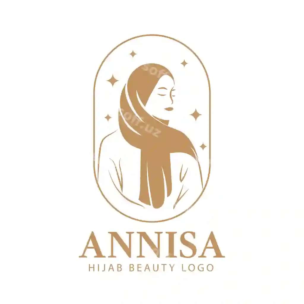 Premium hijob muslim logo dizayn shabloni chiziq uslub | Premium hijab muslim logo design template linear style