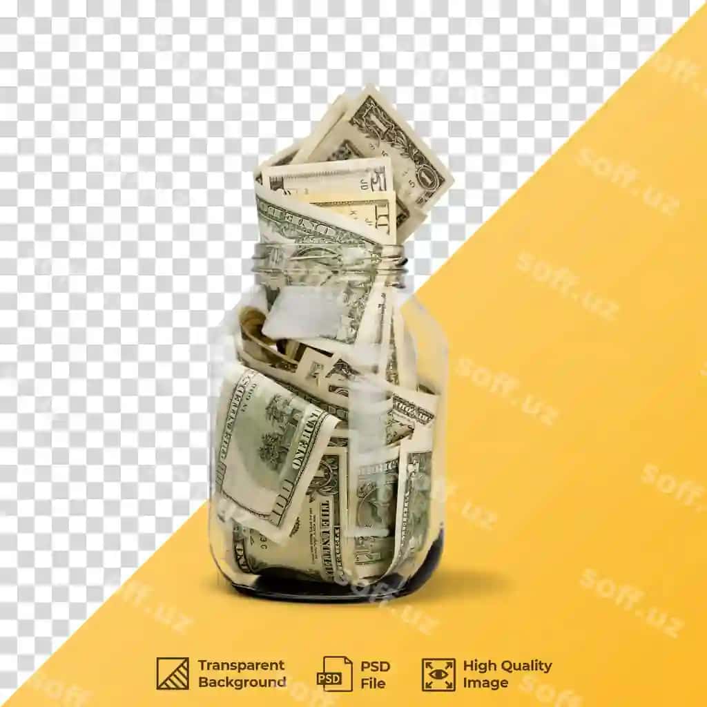 Dollarlik shisha banka | Dollar bill glass jar