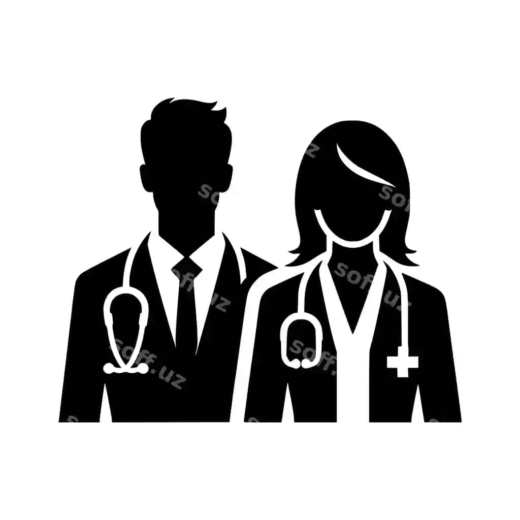 Shifokollar silueti vektor | Doctors silhouette vector
