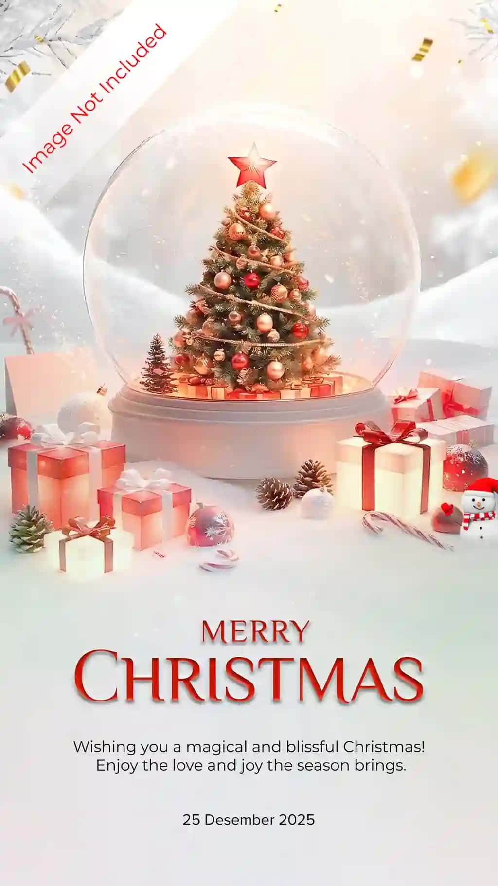 Sehrli Rojdestvo qor globusini bayram sovg'alari bilan tabriklash | Magical christmas snow globe greeting with festive gifts